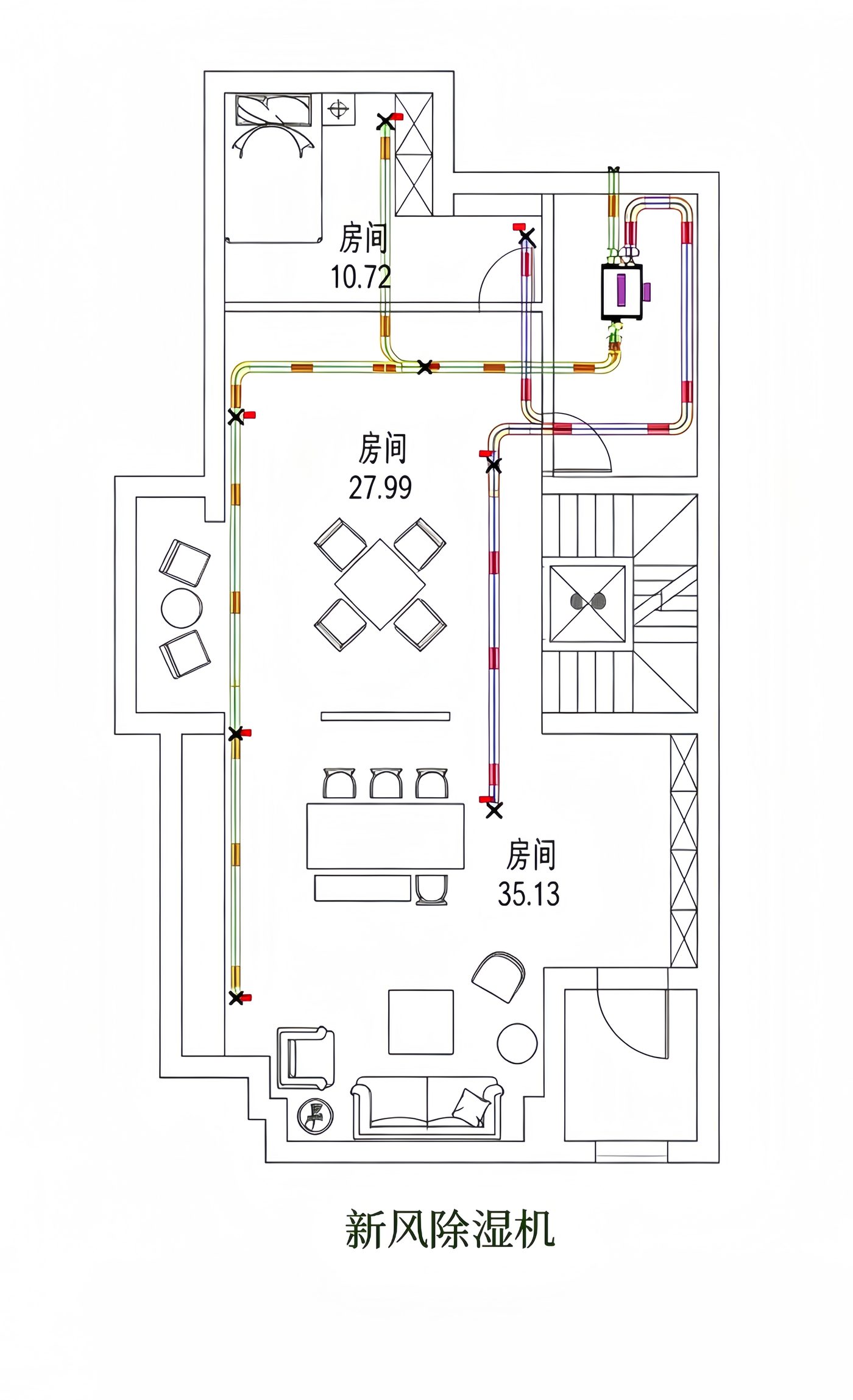 新风除湿机管路设计图