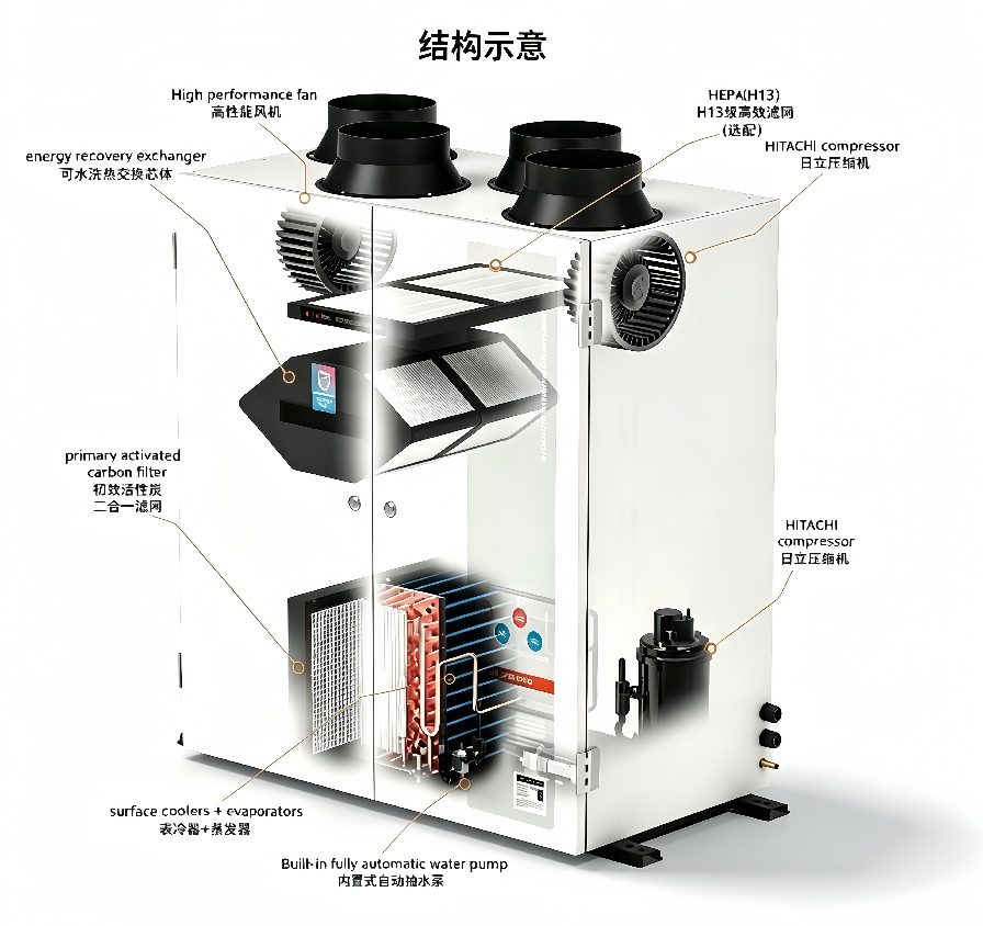 新风机内部结构示意
