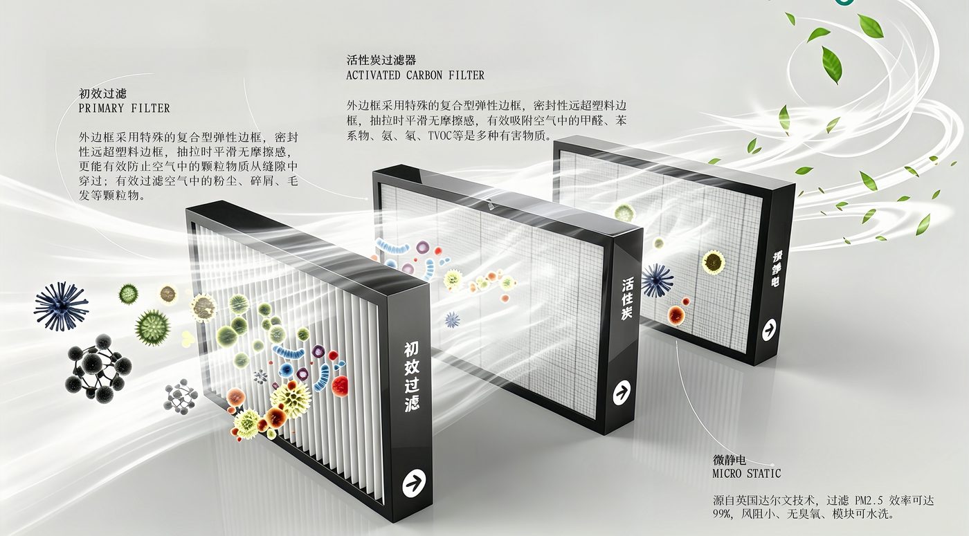 初效过滤、活性炭过滤与微静电三级过滤原理
